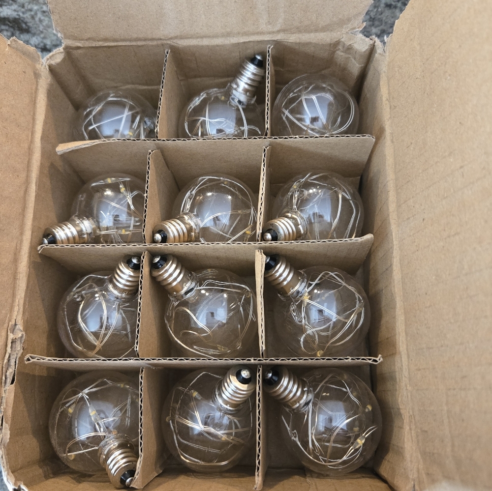 G40 LED Fairy Light Bulbs - 12 Pack
